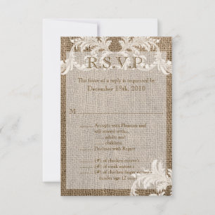 pays de dentelle de toile de jute de carte de