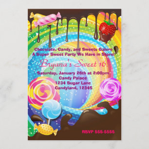 Pays de rêve ado sucré chocolat bonbon Invitation