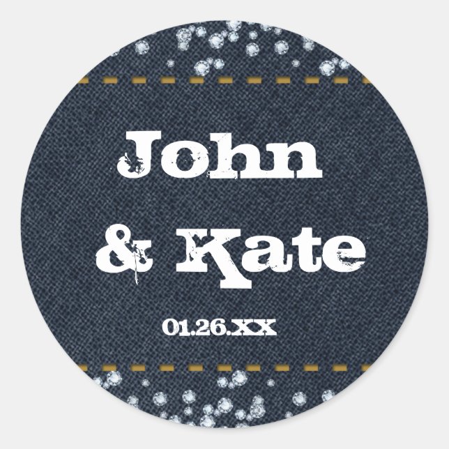 Pays Denim Jean & Diamond Bling Sticker Western (Devant)