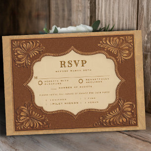 Pays des cow-boys Carte de réponse de mariage en c