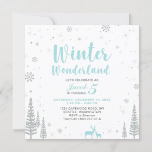 Pays des merveilles d'hiver - Invitation d'anniver
