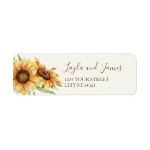 Pays Étiquettes de adresse de tournesol