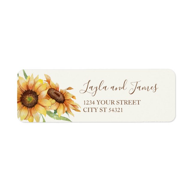 Pays Étiquettes de adresse de tournesol (Devant)