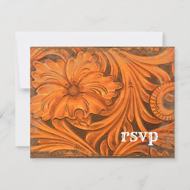 Pays Fleur Rustique Mariage Occidental RSVP (Devant)