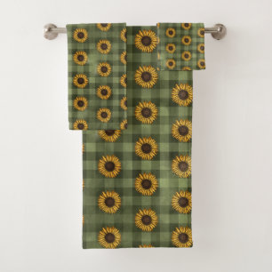 Pays Fleurs de soleil rustiques Vert Plaid En vich