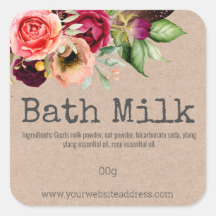 Pays Floral Kraft Lait à Bain Étiquettes de produi