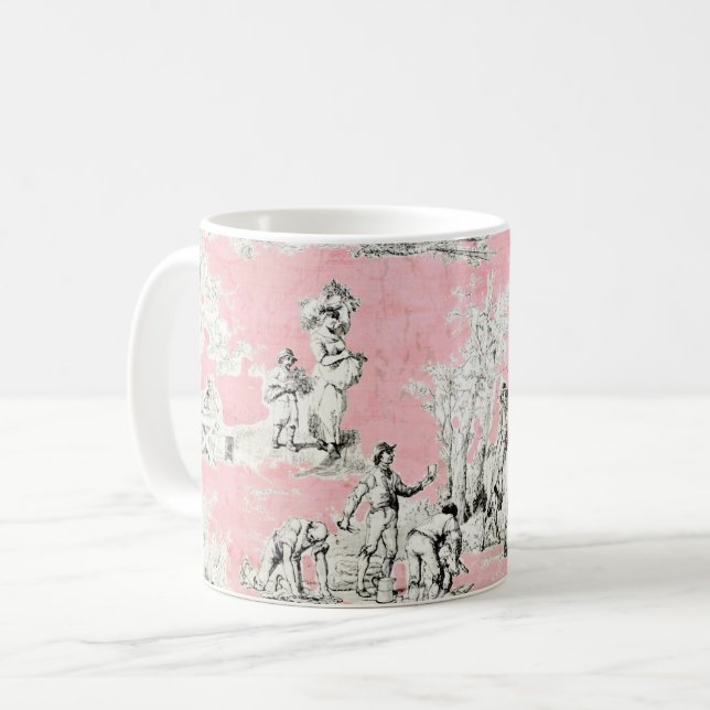 Pays Français Toile rose Café Mug (Devant gauche)