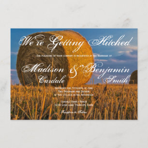Pays Hay Bale Mariage rural Invitations