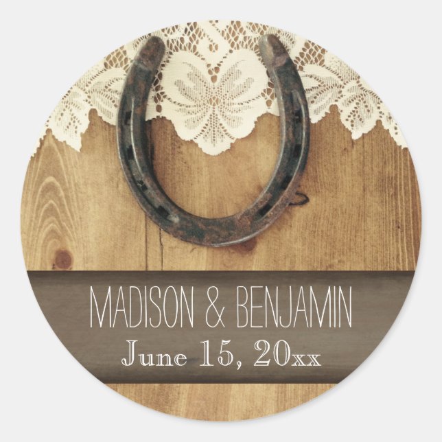 Pays Horseshoe Lace Mariage Sticker Seal Étiquette (Devant)