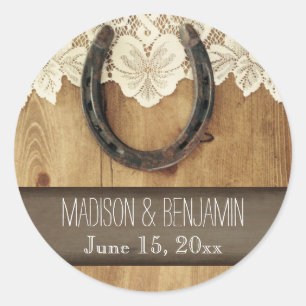 Pays Horseshoe Lace Mariage Sticker Seal Étiquette