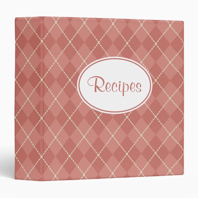 Pays Jacquard rouge Classeur de recette (Devant/Côté)