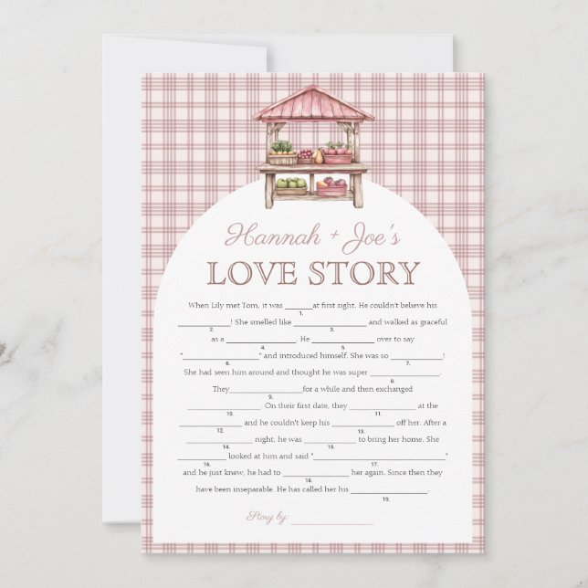 Pays marché nuptiale douche Love Story Carte de je (Devant)