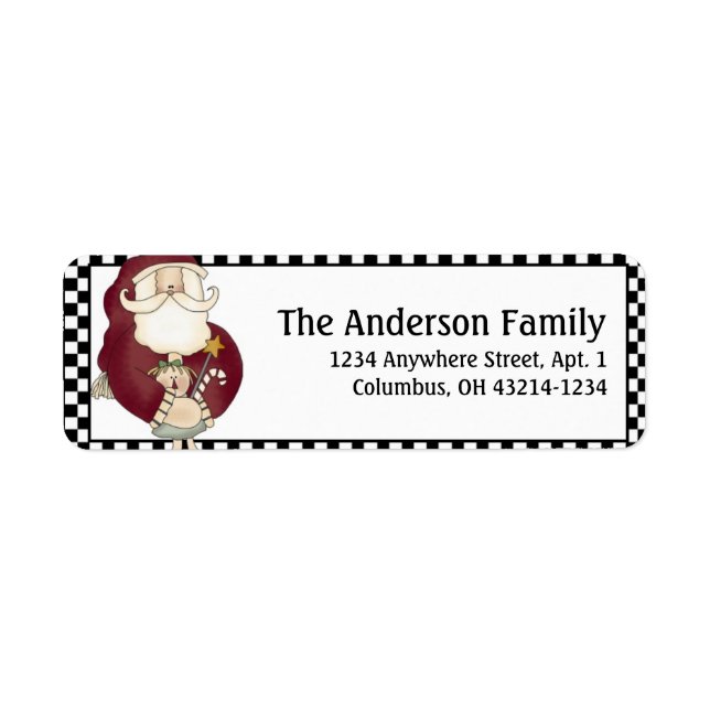 Pays/Prim Noël Père Noël Étiquettes de adresse (Devant)