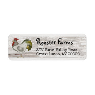 Pays primitif Adresse de retour Label avec Rooste