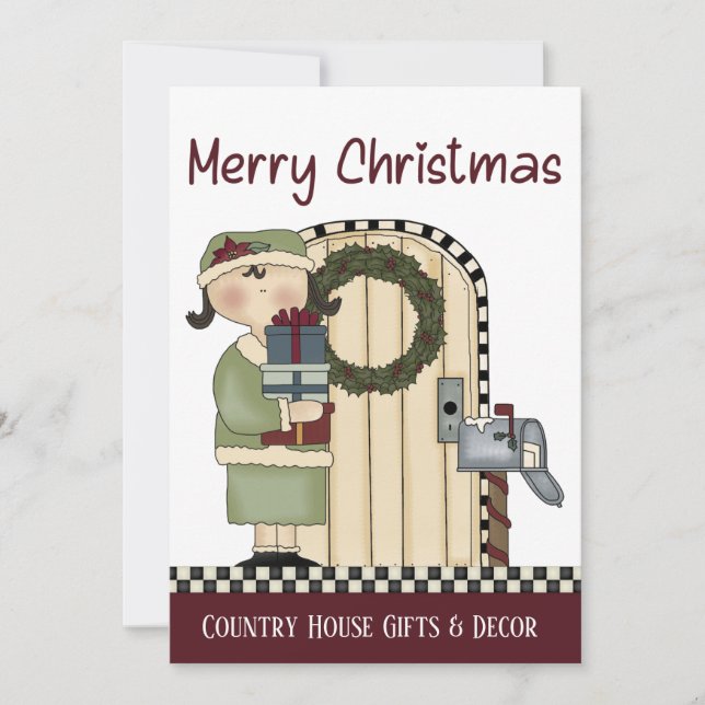 Pays primitif Noël Rustique Carte de Noël (Devant)
