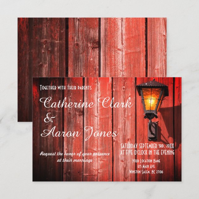 Pays Red Grange Mariage - Invitation (Devant / Derrière)
