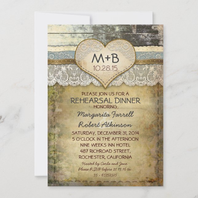 pays répétition rustique invitations à dîner (Devant)