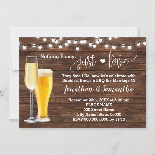 Pays Rien De Fancy Just Love Elopement Invitation (Devant)