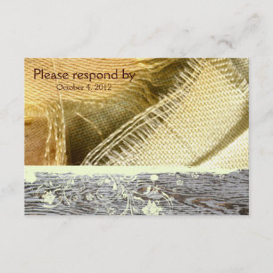 Pays RSVP de toile de jute et en bois avec
