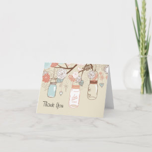 Pays Russe Mason Jar Carte de remerciements rouill
