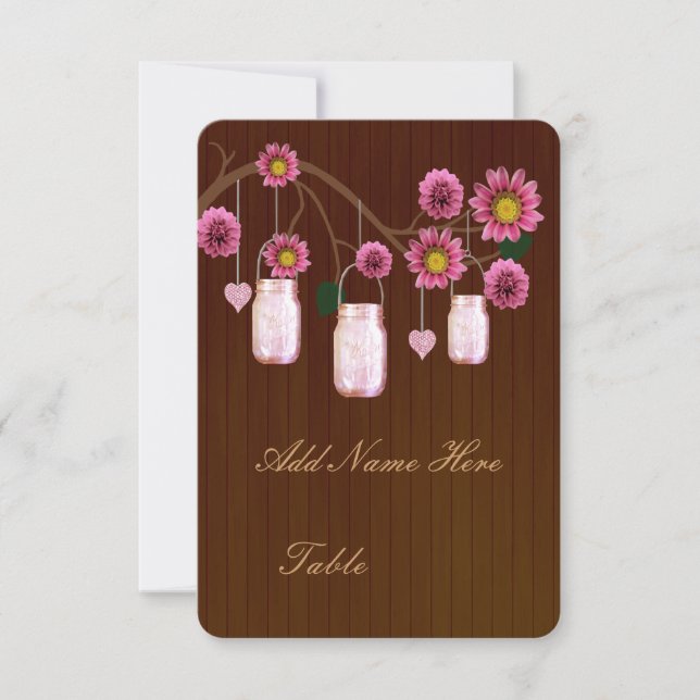 Pays Russe Mason Rose jarres Table Place Carte (Devant)