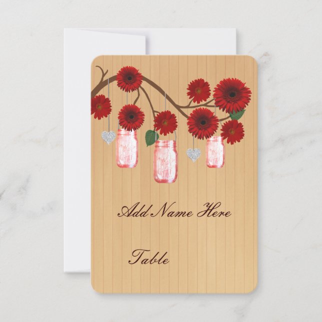 Pays Russe Rouge Mason Jarres Table Place Carte (Devant)