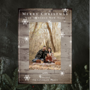 Pays Russe Snowflakes Carte photo de vacances