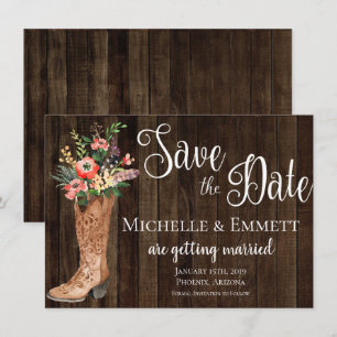 Pays Rustic Boot Western Enregistrer la carte de d
