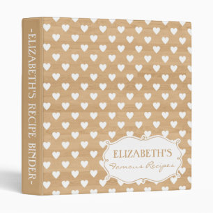 Pays Rustic White Heart Motif Classeur personnalis