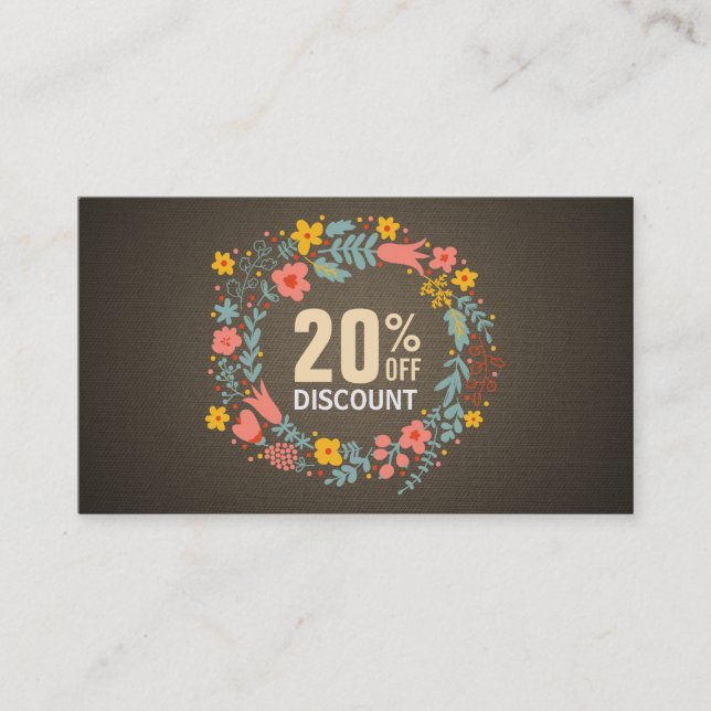 Pays Rustique Floral Wreath Coupon rabais (Devant)