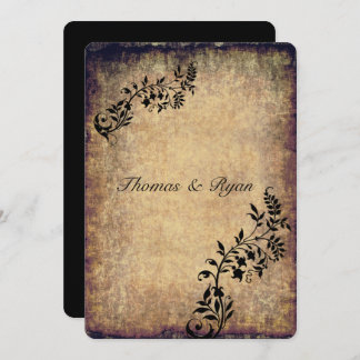 Pays rustique, papier vintage, faire-part de