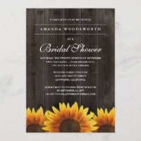 Pays Rustique Tournesol Bridal Invitations de douc