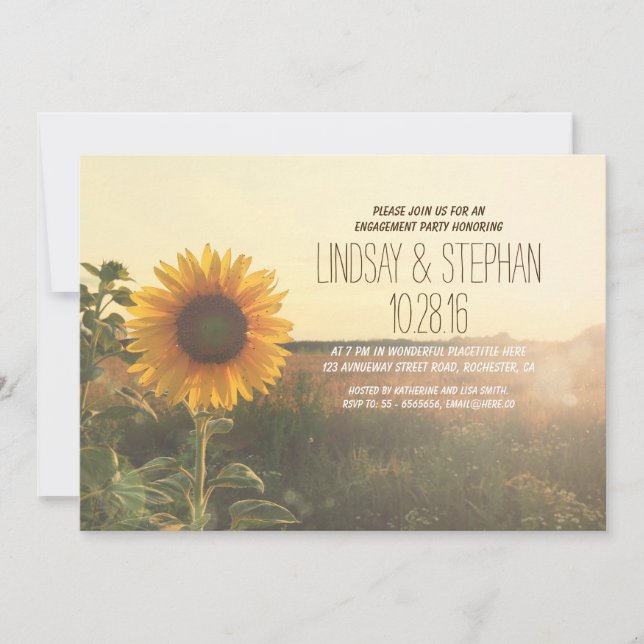 pays rustique tournesol invitations (Devant)