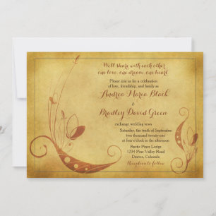 Pays vintage d'automne Faire-part de mariage flora
