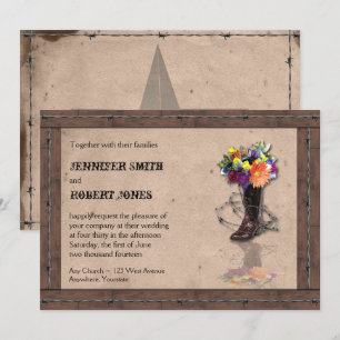 Pays Western Barbed Wire Faire-part de mariage v2