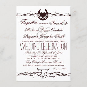 Pays Western Barbed Wire Wedding Invitations