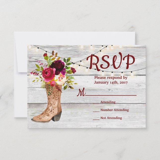 Pays Western Boot Boho Rustique Marsala RSVP (Devant)
