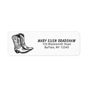 Pays Western Cowboy Boot Adresse de retour Label
