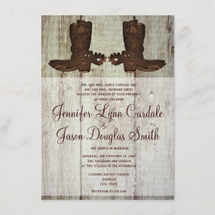 Pays Western Cowboy Bottes Mariage Invitations