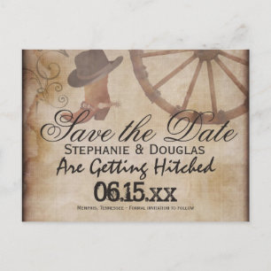 Pays Western Cowboy Enregistrer la date Cartes pos