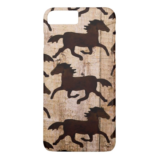 Pays Western Horses Wood iPhone 7 Plus Coque (Dos)
