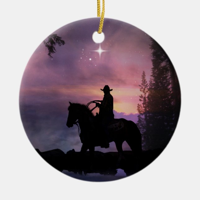 Pays Western Rustic Cowboy Ornement de Noël (Devant)