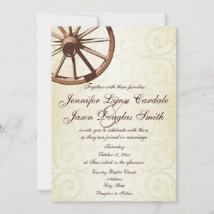 Pays Western Wagon Wheel Faire-part de mariage