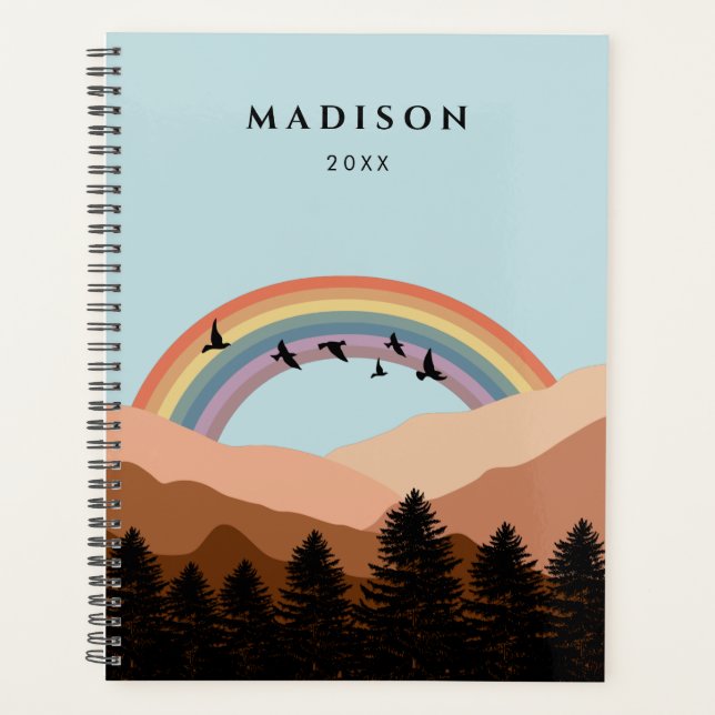 Paysage Abstrait Arbres forestiers Arc-en-ciel et  (Devant)