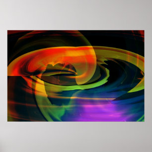 Paysage Alien Arc-en-ciel Poster Abstrait