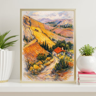 Paysage artistique toscan Impression de peinture