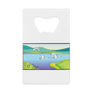 Paysage avec canards volants