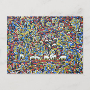 Paysage avec carte postale Sheeps