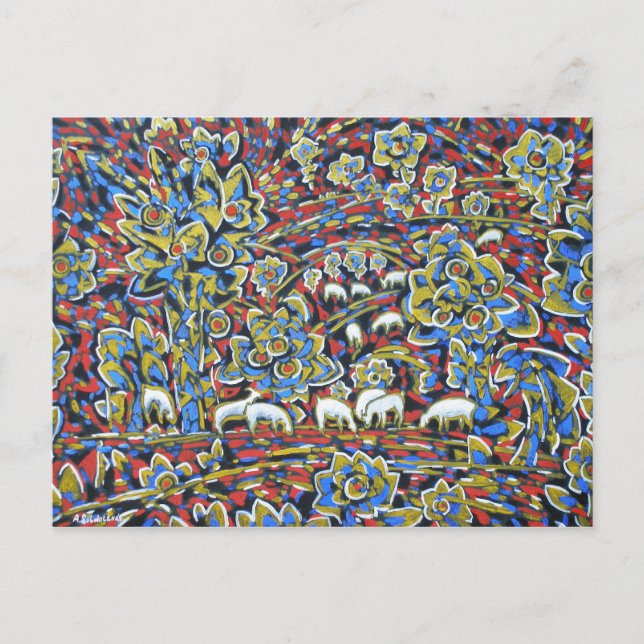 Paysage avec carte postale Sheeps (Devant)