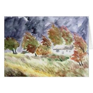 Paysage balayé par le vent de l'aquarelle original